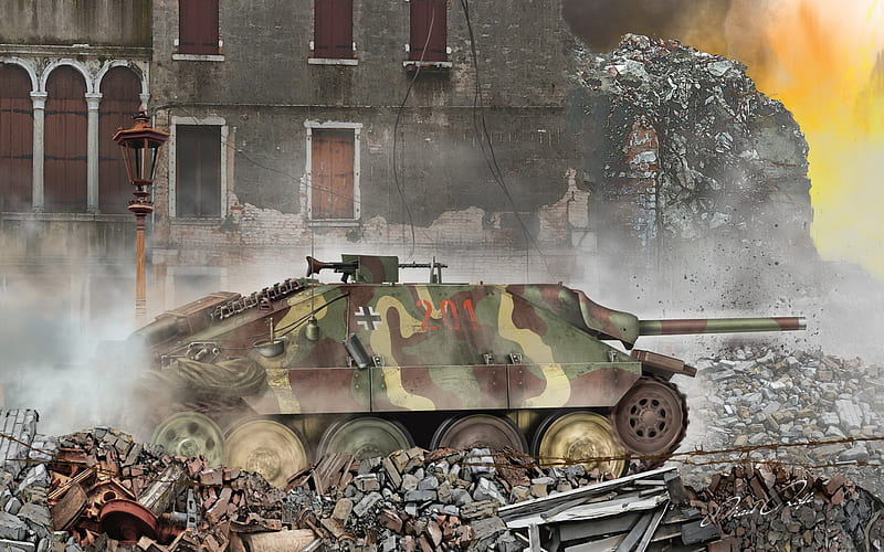 Hetzer, Jagdpanzer 38, German tank destroyer, Second World War, Germany, World War II tanks, painted tanks, HD wallpaper
