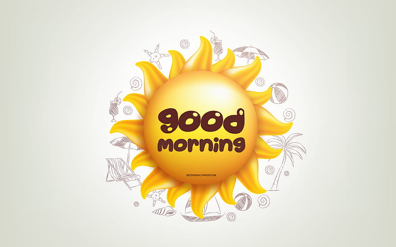 Good Morning, 3D sun, positive quotes, 3D art, Good Morning concepts,  creative art, HD wallpaper | Peakpx