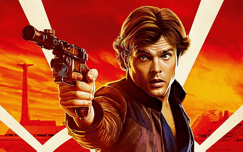 Han Solo AHA Alden Ehrenreich, cool, Alden Ehrenreih, entertainment, movies, fun, Han Solo, HD wallpaper