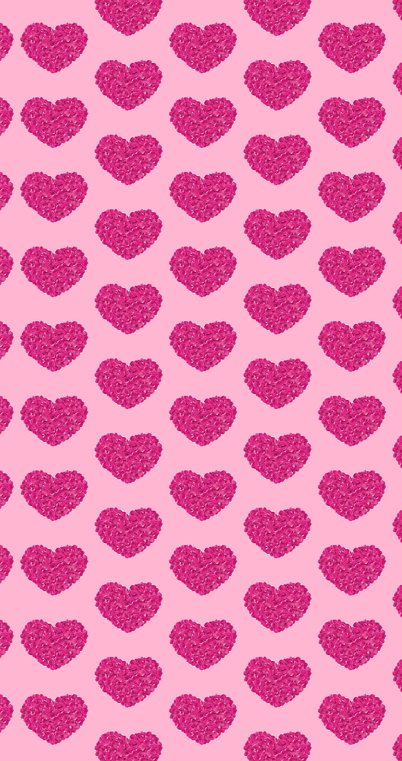 Hearts pink, colors, glitter, heart, shiny, HD phone wallpaper