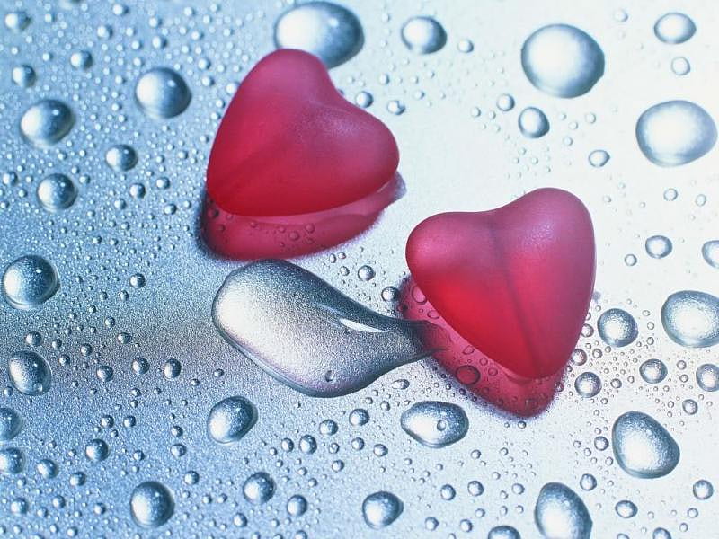 love heart in water