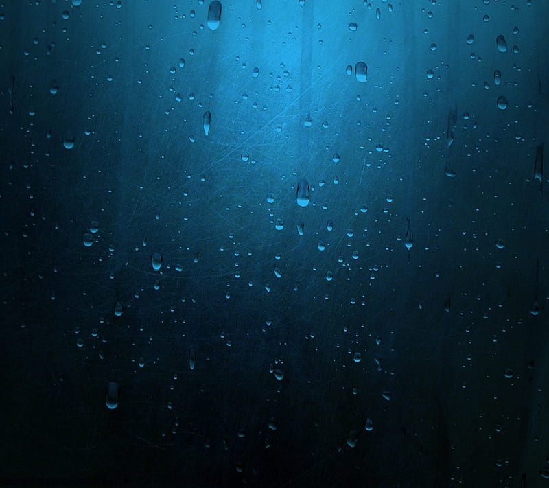 Waterdrops, blue, HD wallpaper