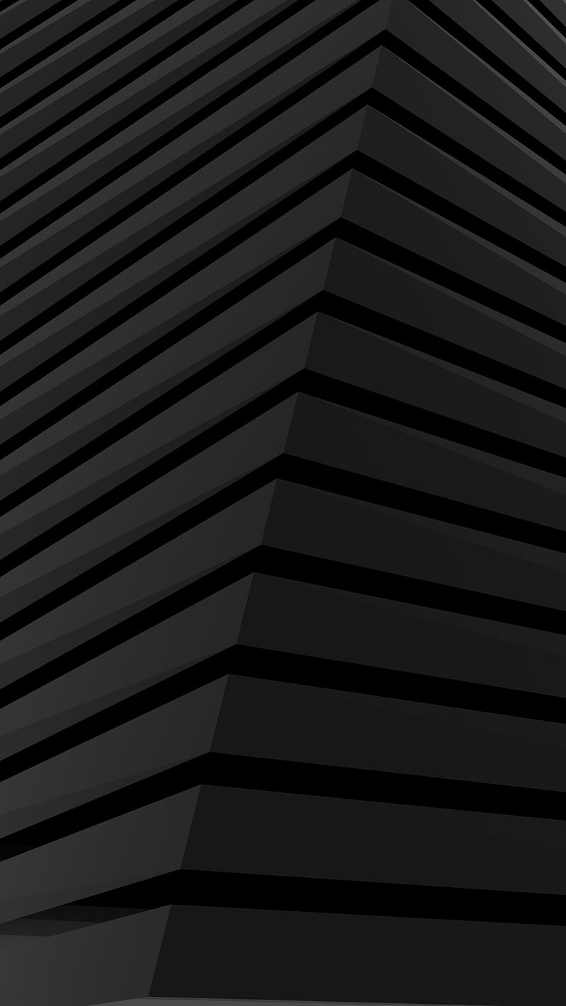 Black Geometric, Mr, cube, cubism, dark, desenho, line, lines, oled, shadows, simple, stacked, HD phone wallpaper