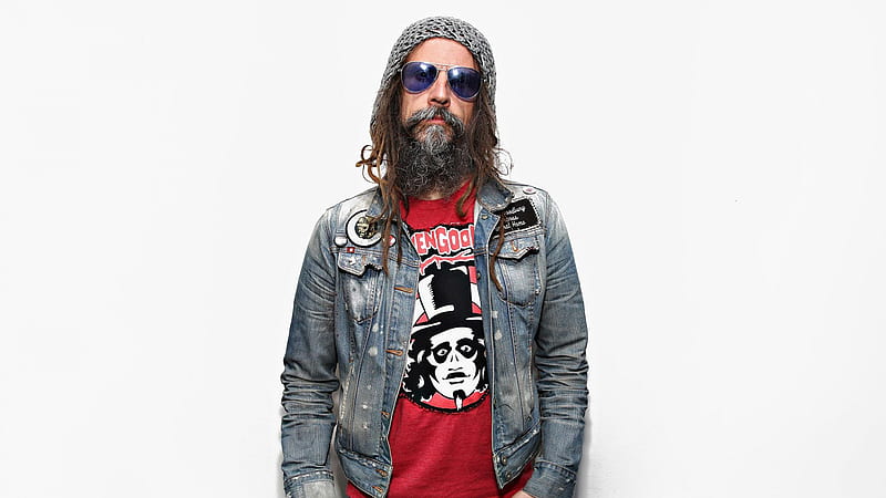 Rob Zombie Is Wearing Red T-Shirt Blue Overcoat In White Background Rob Zombie, HD wallpaper
