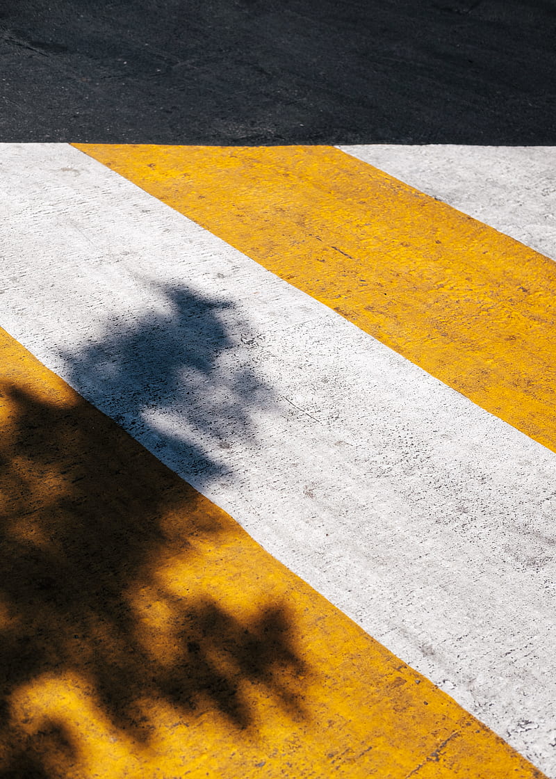 yellow and white pedestrian lane, HD phone wallpaper