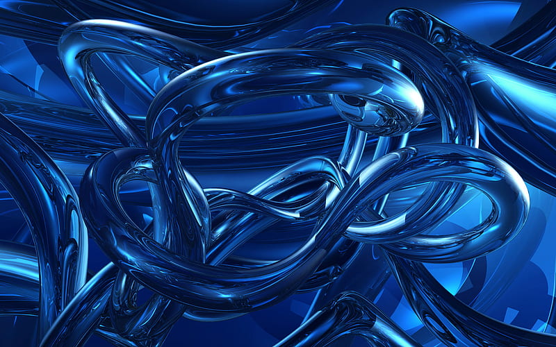 Random Blue Spools, textures, spool, 3d, graphy, abstract, blue, HD wallpaper