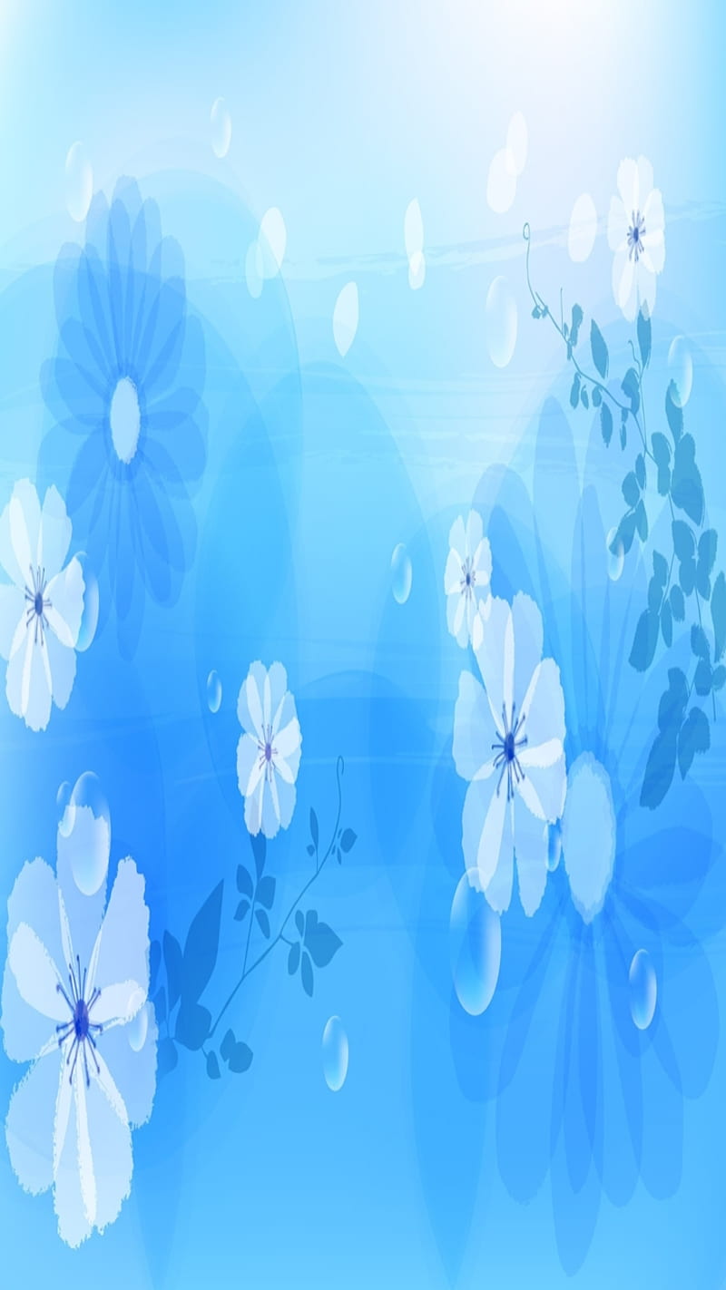 Flowers pattern, background, blue, cool, desenho, flowers, nice ...