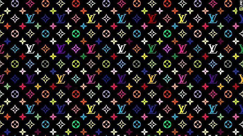 Louis Vuitton Word With Flower Symbol In Black Background Louis Vuitton, HD  wallpaper