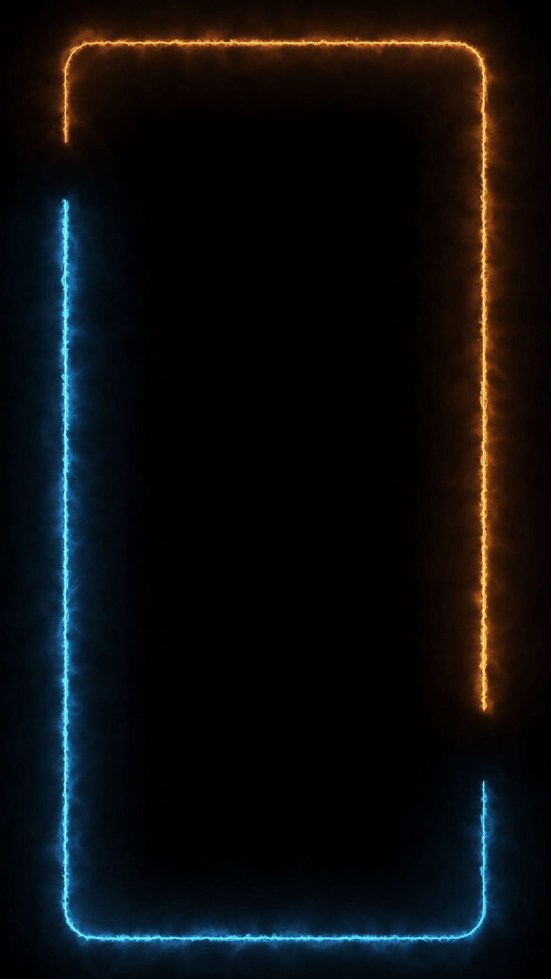 Edge, black, blue, led, light, lines, orange, tech, ultra, HD phone wallpaper
