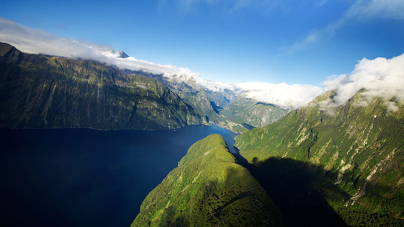 New Zealand Fjord Mountain Nature, HD wallpaper
