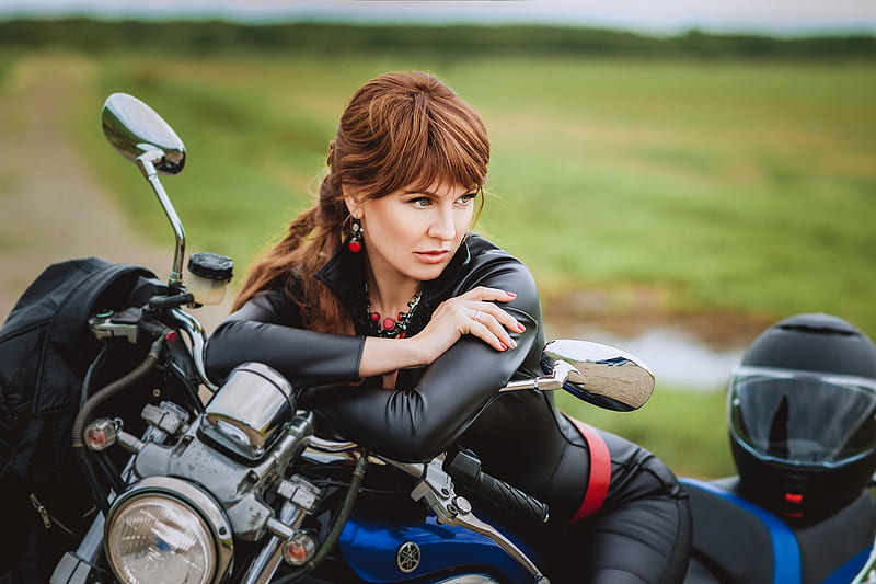 Beauty, girl, model, diana lipkina, woman, motorcycle, HD wallpaper ...