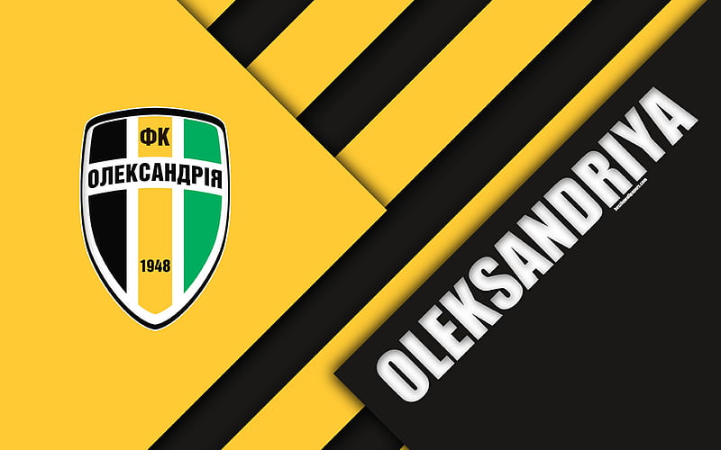 FC Oleksandriya material design, logo, Ukrainian football club, yellow black abstraction, UPL, Alexandria, Ukraine, football, Ukrainian Premier League, HD wallpaper