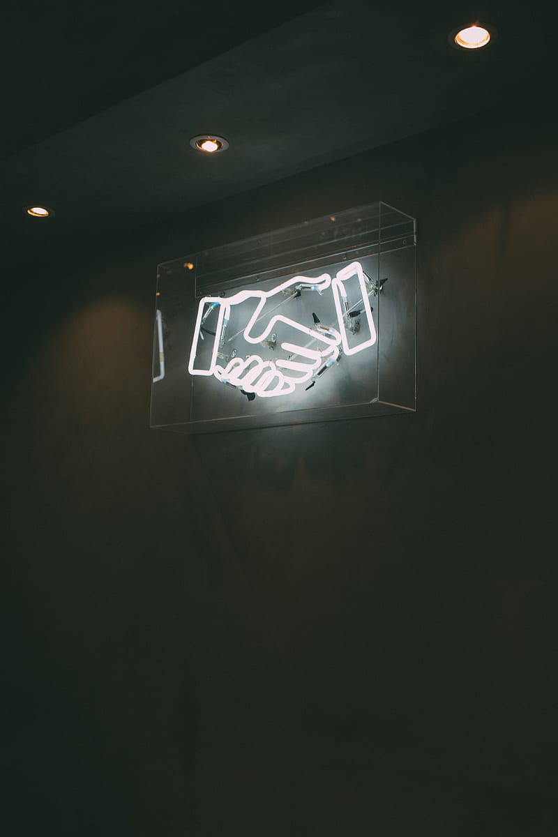 human hand neon signage, HD phone wallpaper