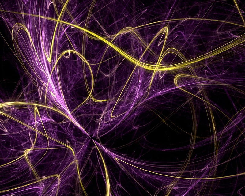 Purple Sparks, yellow, graffiti drawing, on black, purple, HD wallpaper