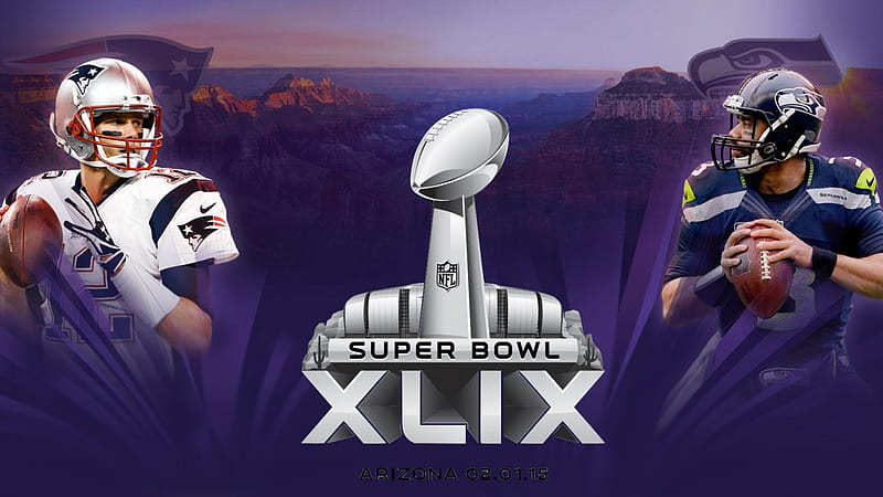 Superbowl 2015, champions, Tom Brady, New England Patriots, Seattle Seahawks, Russell Wilson, Superbowl 49, Arizona, 2015, HD wallpaper