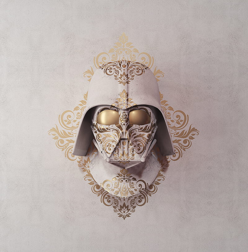 billelis, white, gold, Star Wars, Darth Vader, HD phone wallpaper