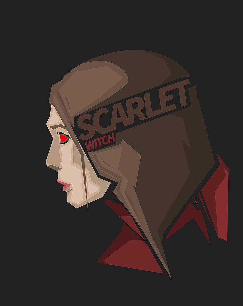 Scarlet Witch, Marvel Comics, gray background, HD phone wallpaper