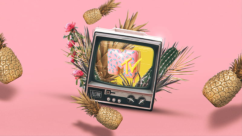 Music, MTV, Pineapple, Television, HD wallpaper