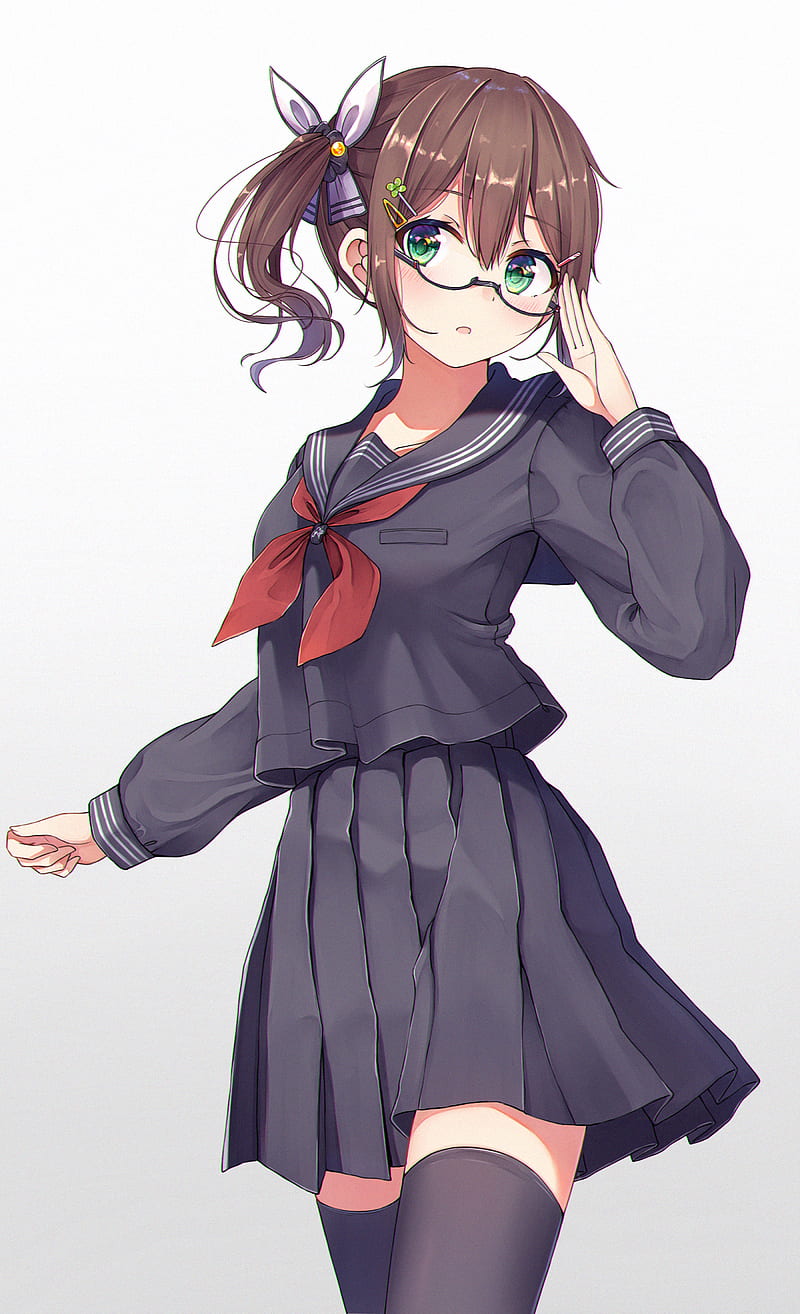 328005 Anime Girl Glasses Student Uniform 4k  Rare Gallery HD  Wallpapers