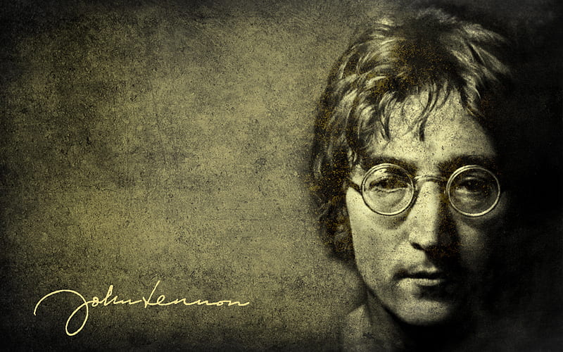 John Lennon, the beatles, portret, singer, songwriter, HD wallpaper