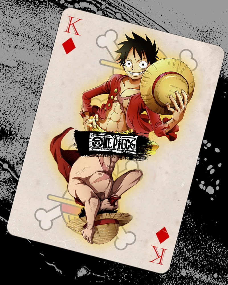 Luffy, card, king, king of pirates, manga, monkey d luffy, one piece, pirates, shounen, HD phone wallpaper
