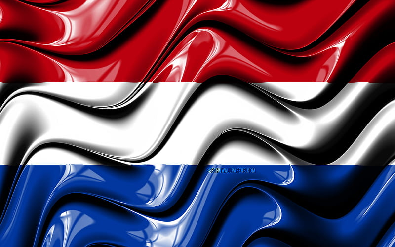 Dutch flag Europe, national symbols, Flag of Netherlands, 3D art, Netherlands, European countries, Netherlands 3D flag, HD wallpaper