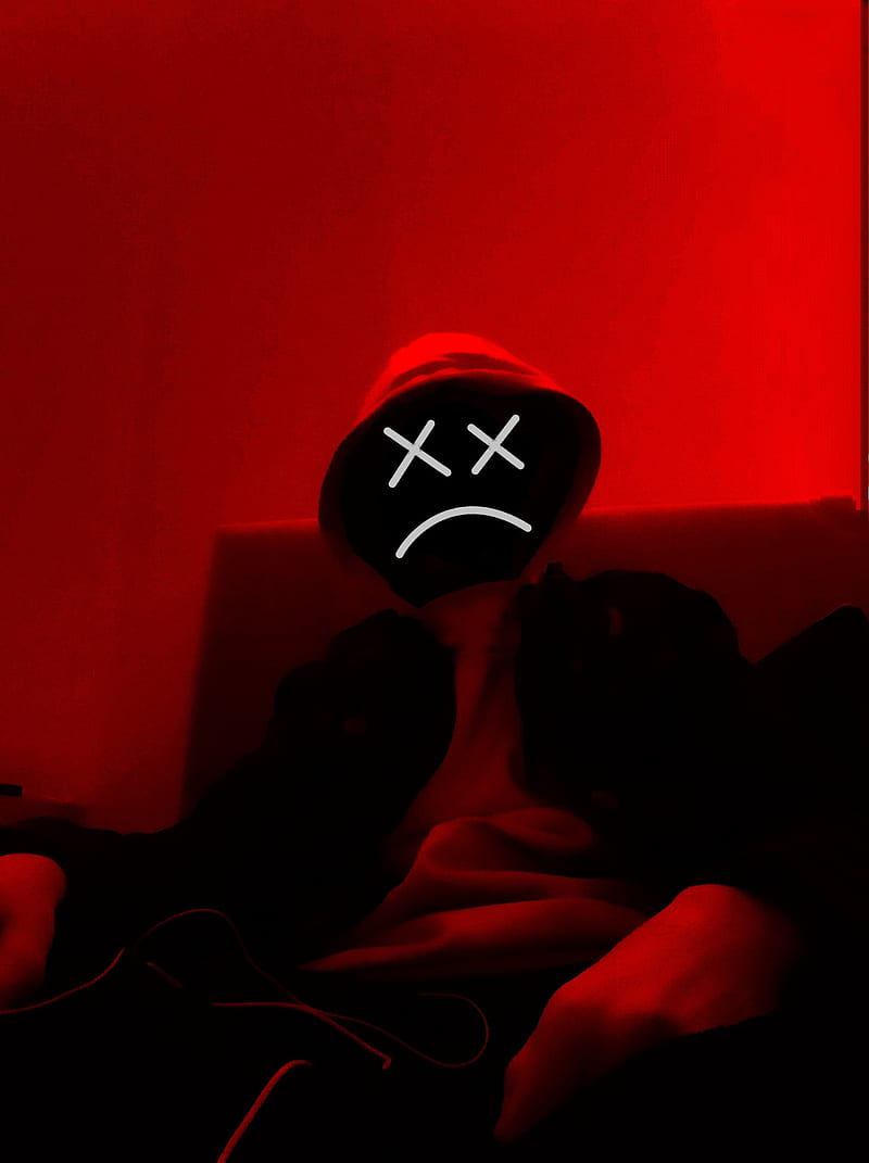 Sad hoodie boy, hood, red, HD mobile wallpaper | Peakpx