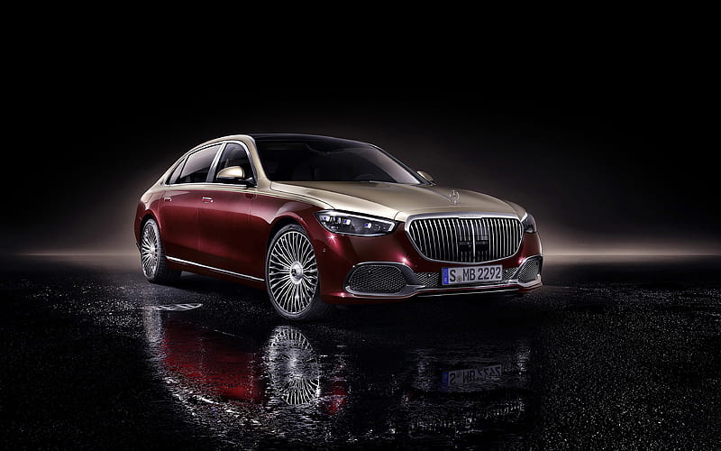 Mercedes-Maybach S580, 2021 front view, luxury sedan, red S580, german cars, Maybach S580 exterior, Mercedes, HD wallpaper