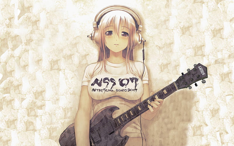 Anime Music Girl, guitar, girl, anime, music, HD wallpaper Anime Music Girl, guitar, girl, anime, music, HD wallpaper