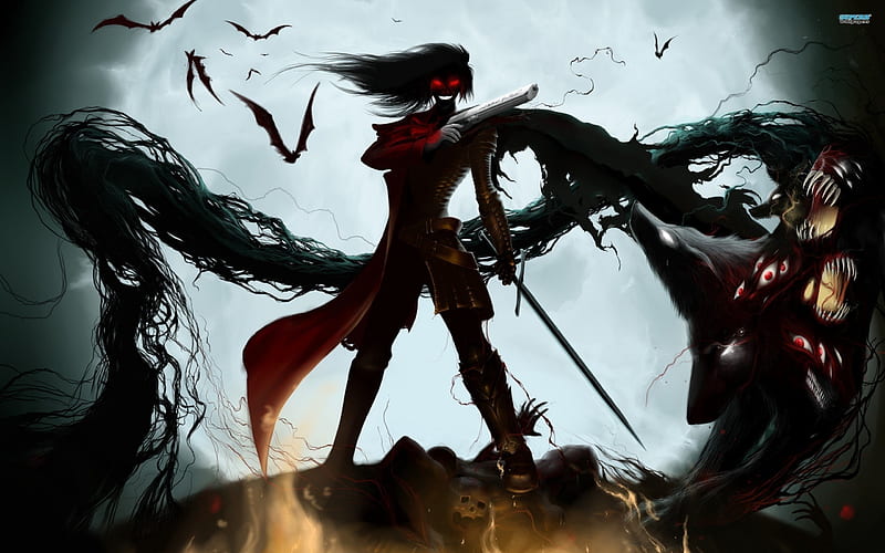 Wallpaper Anime, Hellsing, vampire, Alucard, crazy. for mobile and