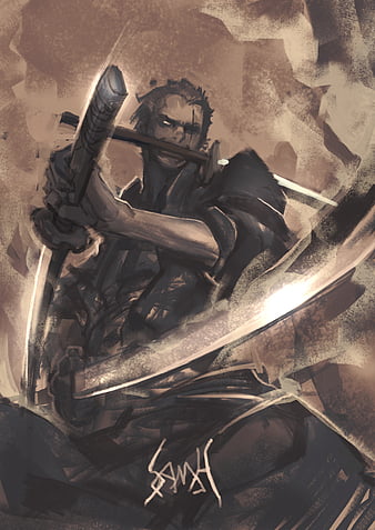 Zoro In Epic Manga Style Wallpaper by patrika