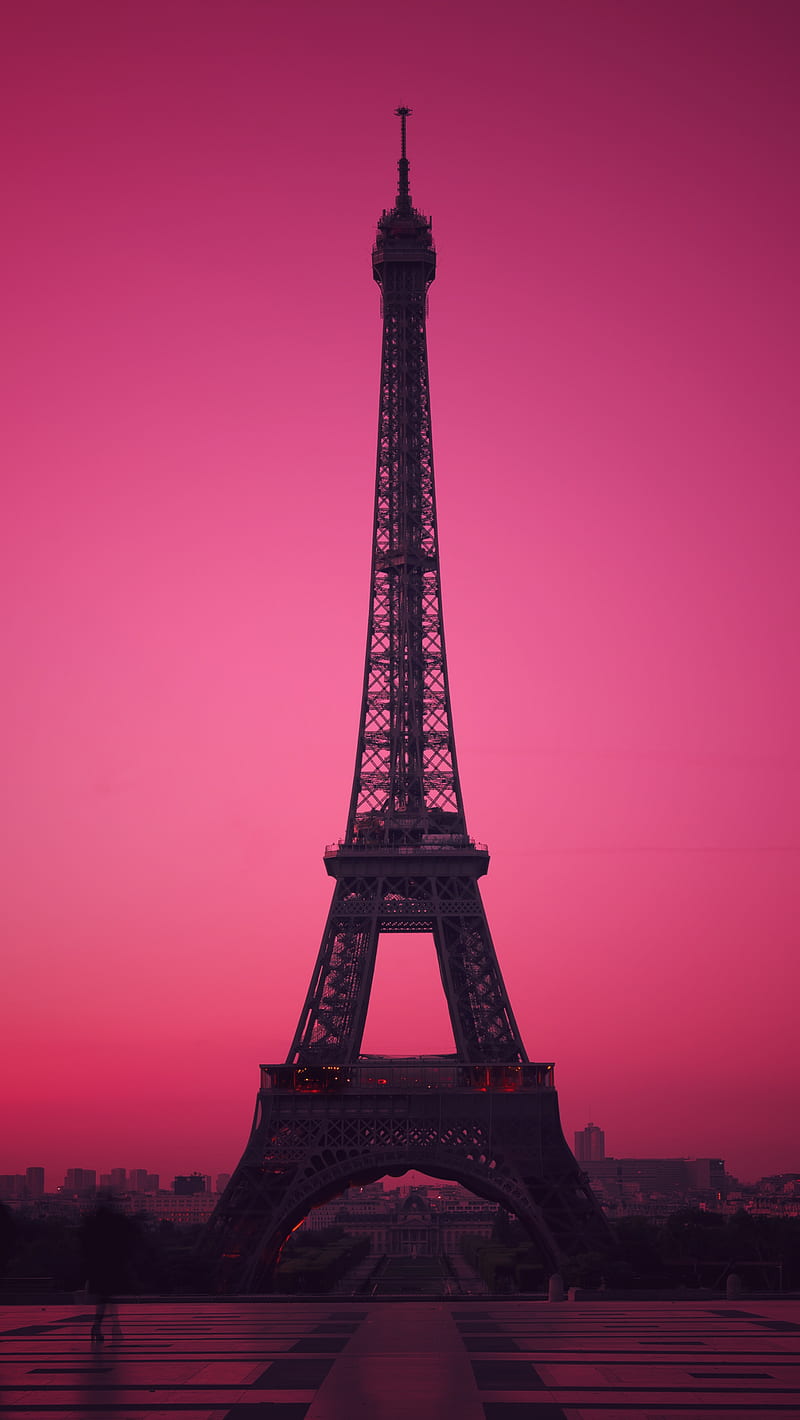 Eiffel tower, landscape, sunset, HD phone wallpaper