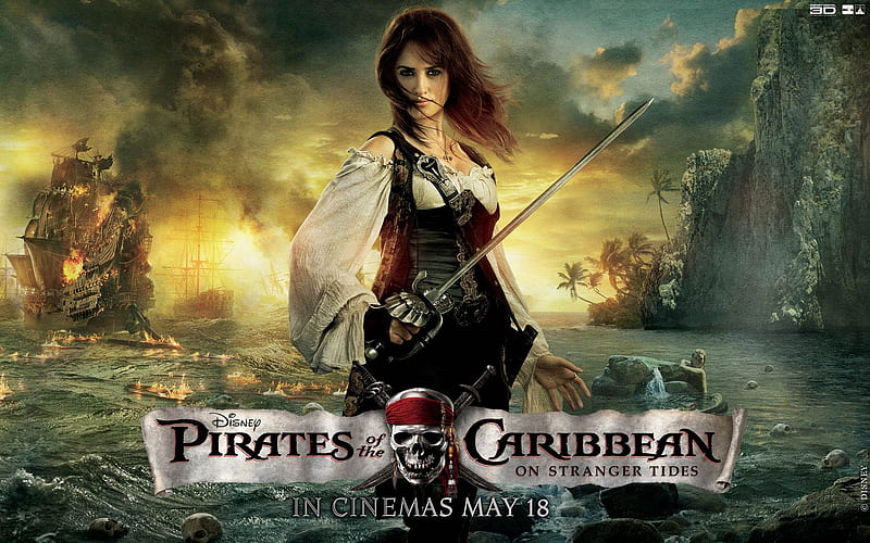 Pirates of the Caribbean: On stranger Tides: Angelica Malon, pirates, on stranger tides, pirates of the caribbean on stranger tides, penelope cruz, HD wallpaper