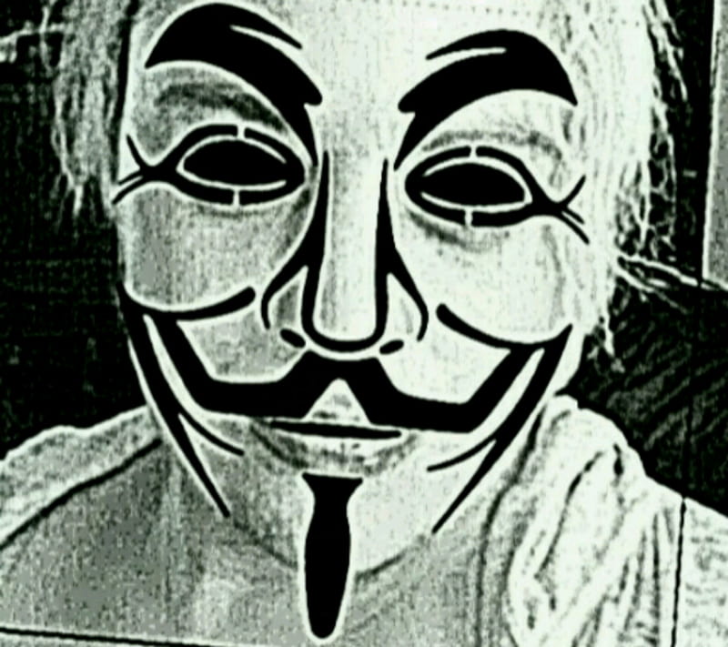 Anonymous Girl, america, black, dom, mask, white, HD wallpaper