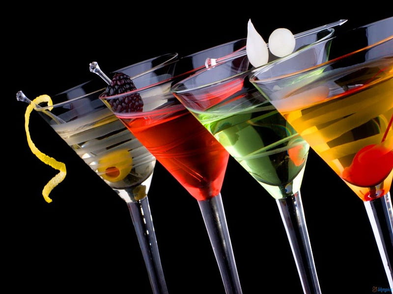 Sips, glasses, color, cocktails, drinks, HD wallpaper