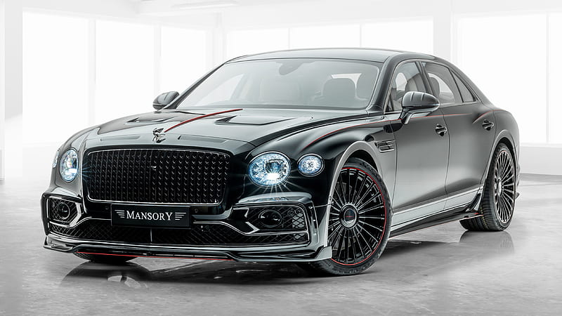 Bentley, Bentley Flying Spur, Bentley Flying Spur by Mansory, Black Car, Car, Full-Size Car, Luxury Car, Sedan, Tuning, HD wallpaper