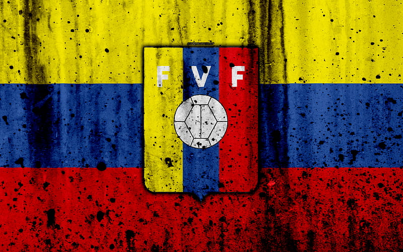 Venezuela national football team emblem, grunge, South America, football, stone texture, soccer, Venezuela, logo, South American national teams, HD wallpaper