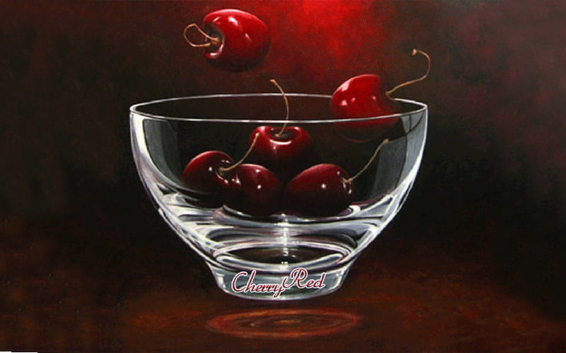 cherry red, cherries, red, fruits, bowl, HD wallpaper