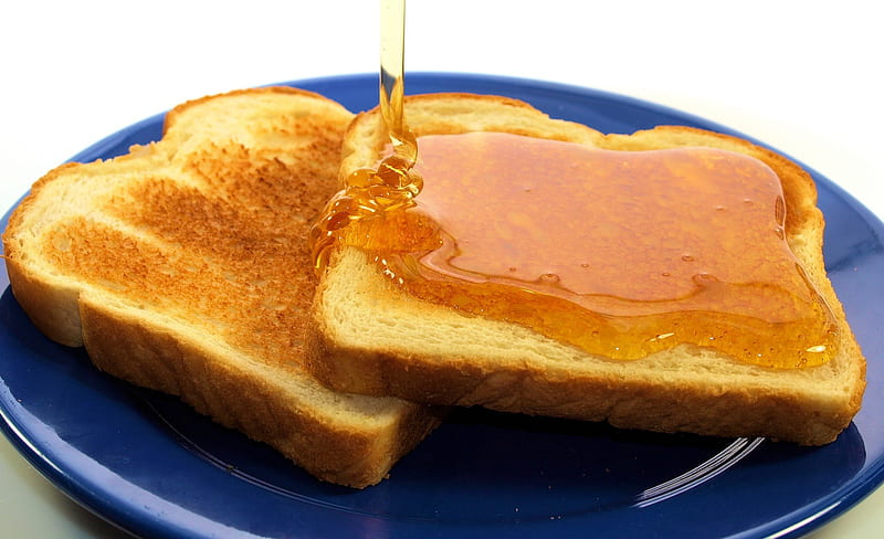 Honey tost, honey, food, bread, sweet, HD wallpaper