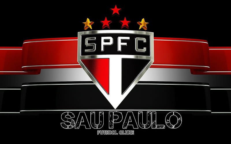 Sao Paulo FC, football, Brazil, emblem Sao Paulo, HD wallpaper