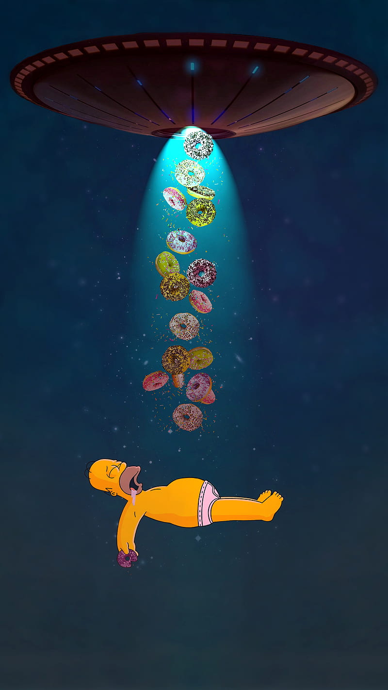 homer donuts, donuts, homer, simpson, space, HD phone wallpaper