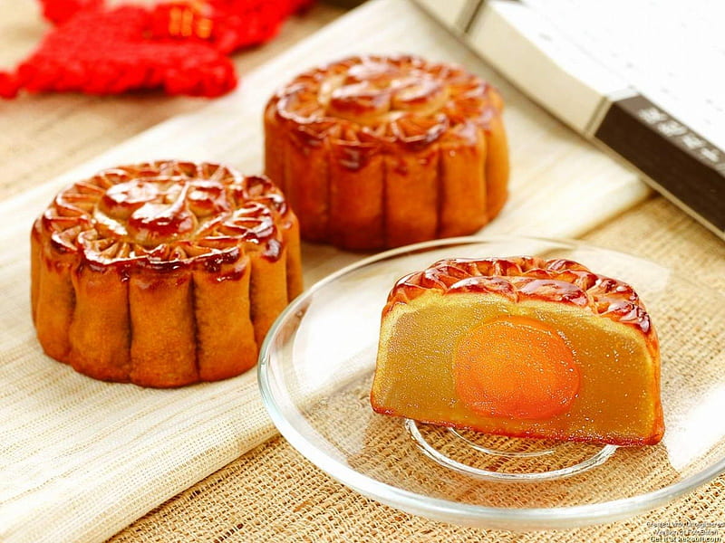 Hong Kong Moon Cakes, delicious, mooncakes, abstract, filling, knife, sweet, dessert, bakery, plate, cakes, HD wallpaper