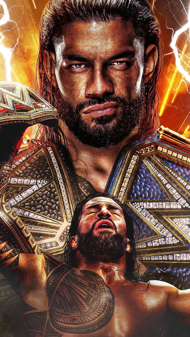 Wwe Roman Reigns, Two Champions Title, wrestler, the tribal chief, HD phone wallpaper
