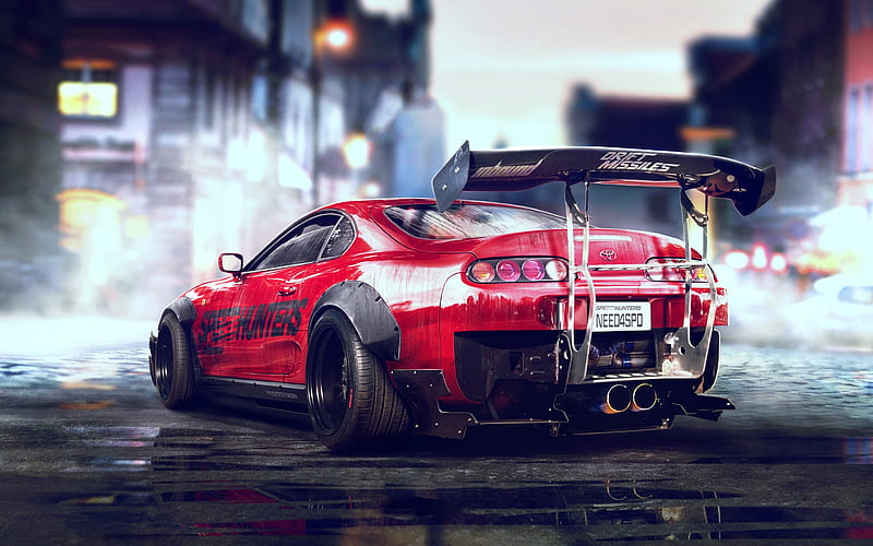 Need for Speed Payback, 2018, rear view, sports coupe, tuning, rear spoiler, Japanese cars, drift, Toyota Supra, HD wallpaper