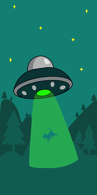 Concet, desenho, et, extraterrestre, papel de parede verde, HD wallpaper