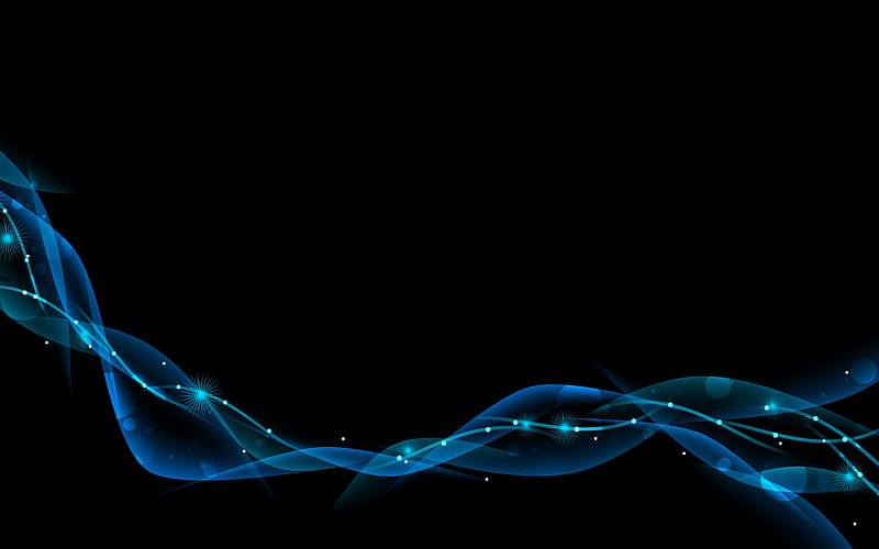 blue string, amazing, fantasy, string, black, color, magic, abstract, blue, HD wallpaper