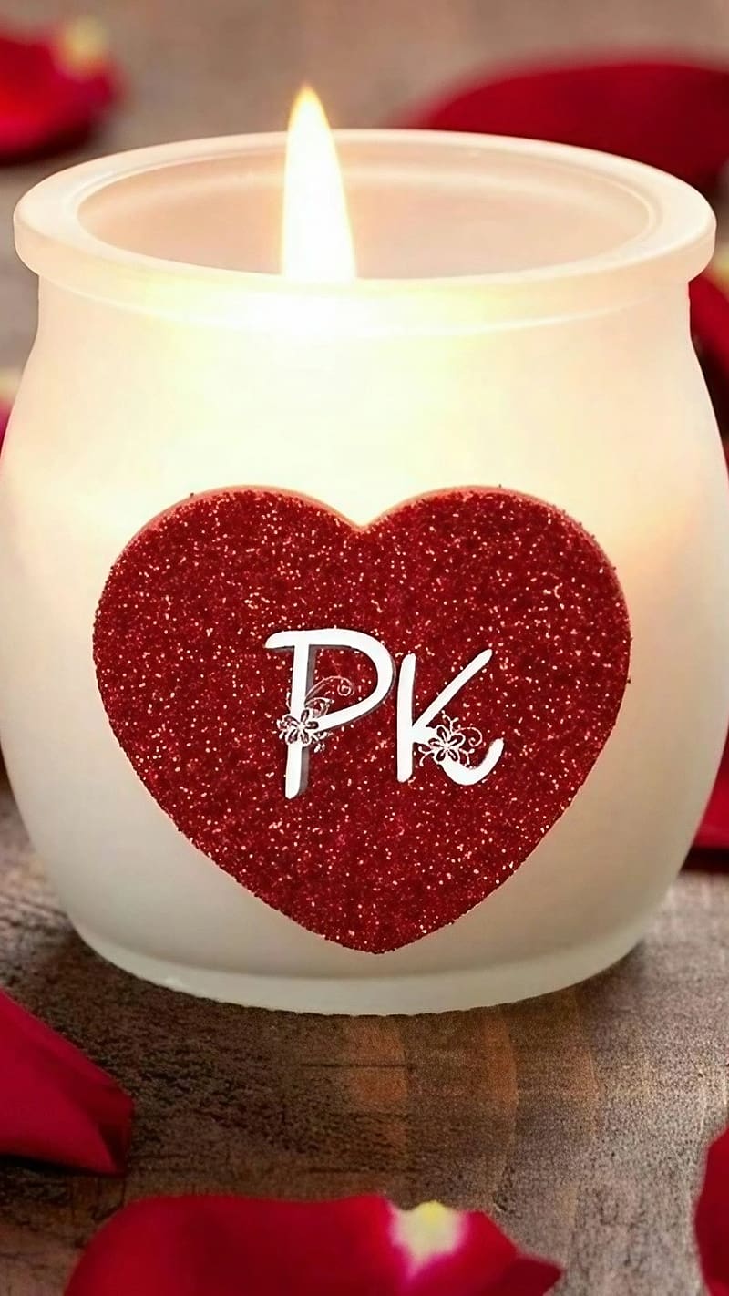 P K Naam Se, Red Heart, candle, HD phone wallpaper