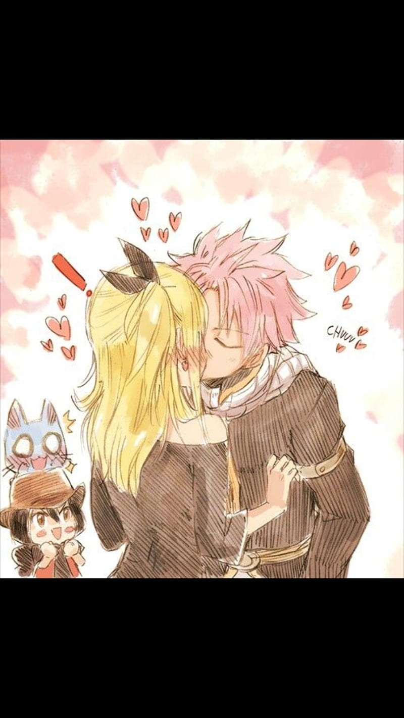 fairy tail lucy and natsu kiss