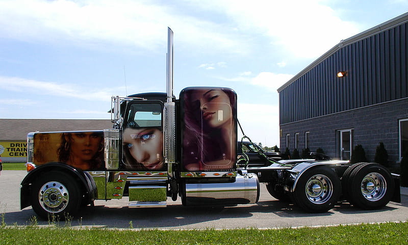 pride and joy , faces, fantastic, truck american, airbrushed, women, HD wallpaper