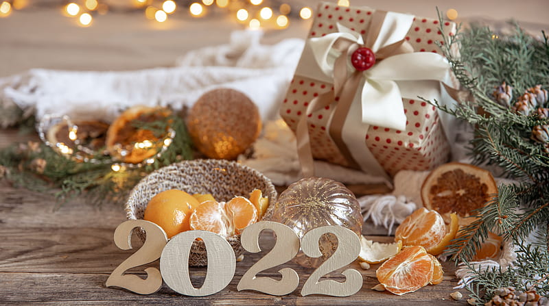 Holiday, New Year 2022, Still Life, HD wallpaper
